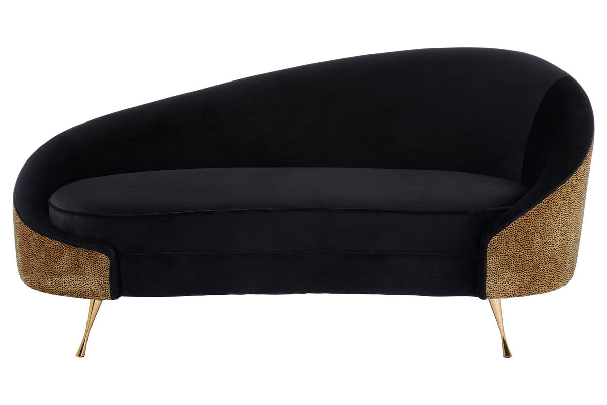 Manhattan Black and Leopard Design Chaise Longue