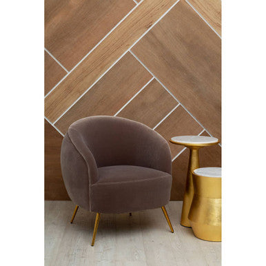 Manhattan Mink Velvet Curved Accent Chair - Image 3