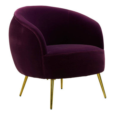 Manhattan Purple Velvet Curved Accent Chair - Image 4