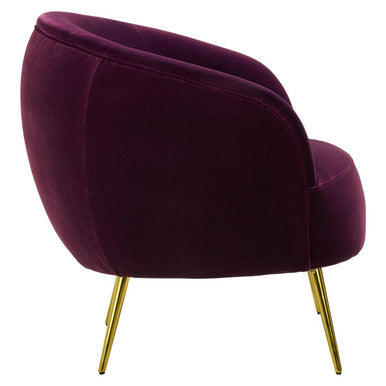 Manhattan Purple Velvet Curved Accent Chair - Image 5