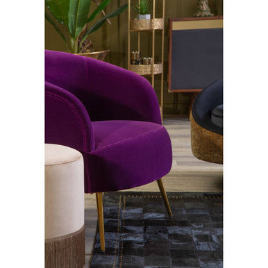 Manhattan Purple Velvet Curved Accent Chair - Image 9