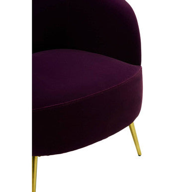 Manhattan Purple Velvet Curved Accent Chair