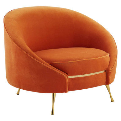 Manhattan Orange Velvet Cocoon Chair - Image 4