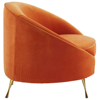 Manhattan Orange Velvet Cocoon Chair - Image 5