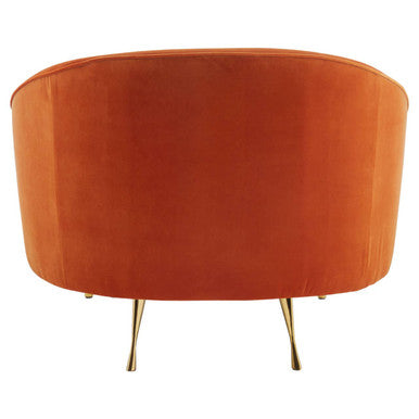 Manhattan Orange Velvet Cocoon Chair - Image 6