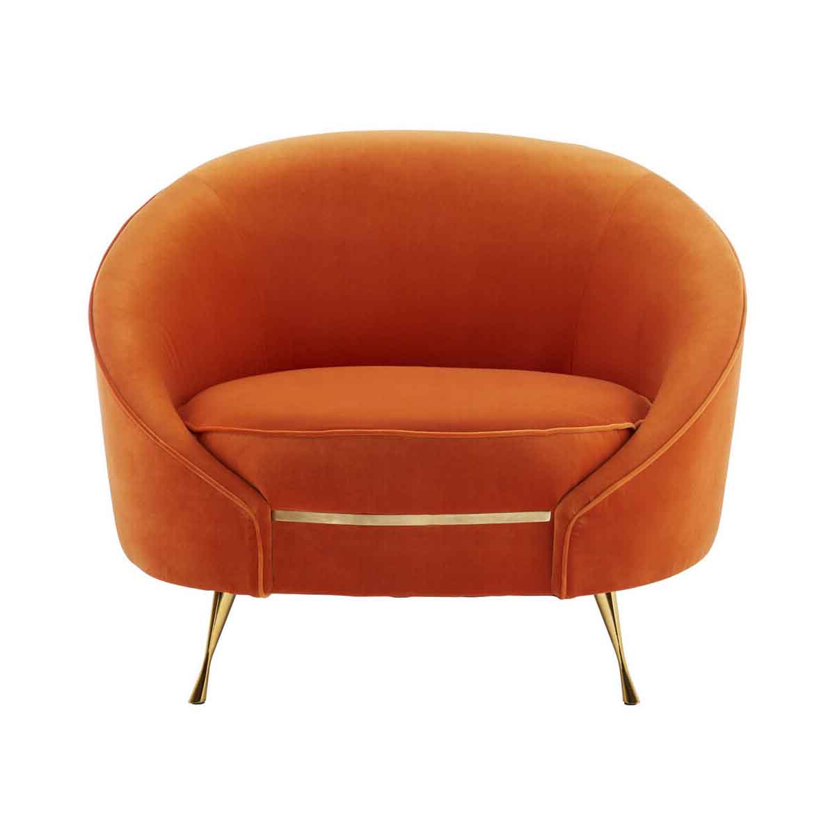 Manhattan Orange Velvet Armchair