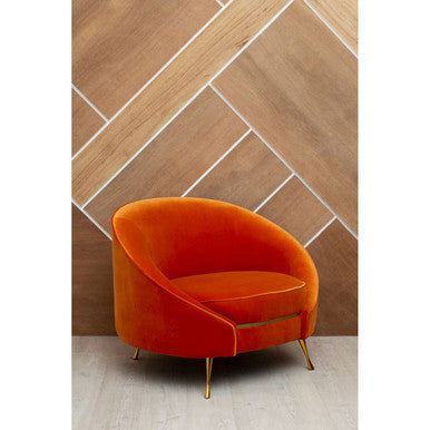Manhattan Orange Velvet Cocoon Chair