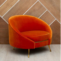 Manhattan Orange Velvet Cocoon Chair - Image 3