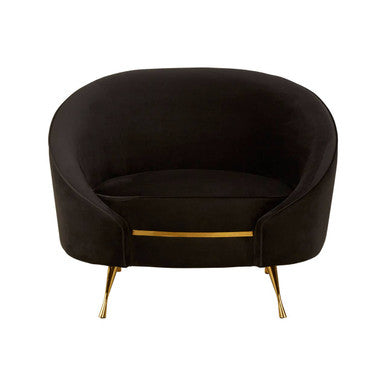 Manhattan Black Velvet Cocoon Chair - Image 2