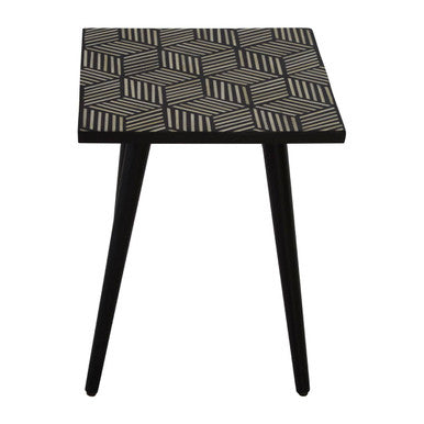 Boho Side Table With Angular Base