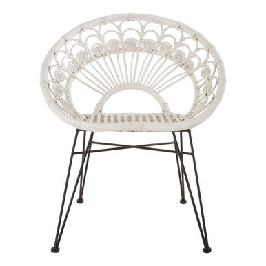 Manado White Natural Rattan Chair