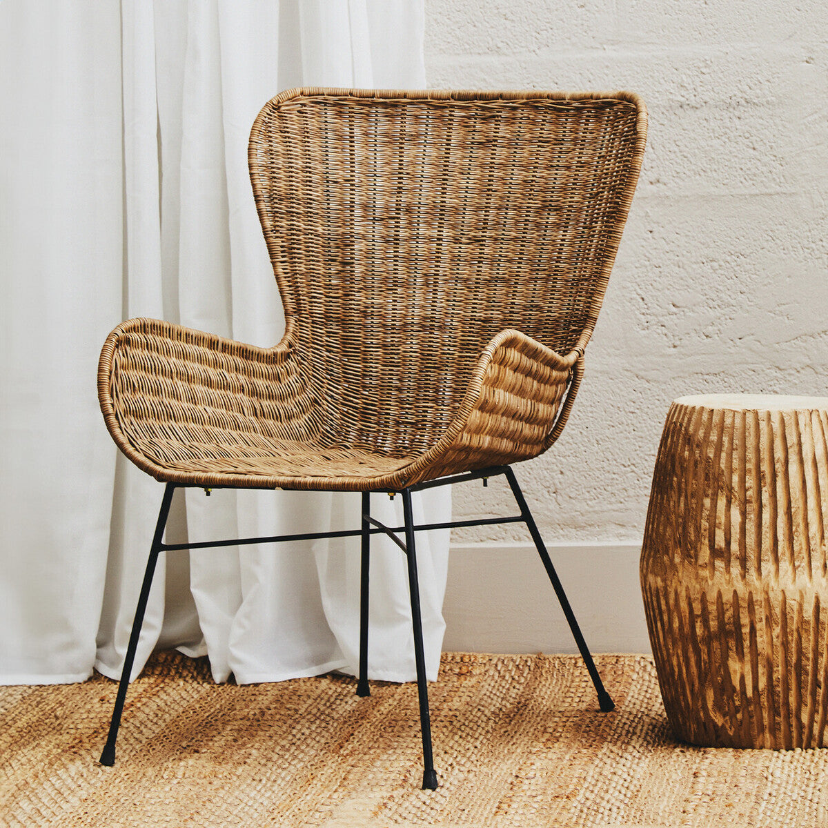 Manado Curved Design Natural Rattan Chair