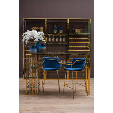 Tamzin Blue Velvet Bar Chair