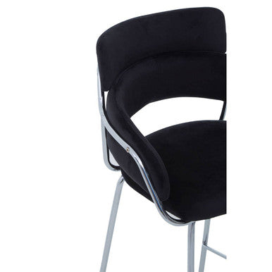 Tamzin Black Velvet Bar Chair