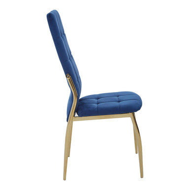 Tamzin Blue Velvet High Back Dining Chair
