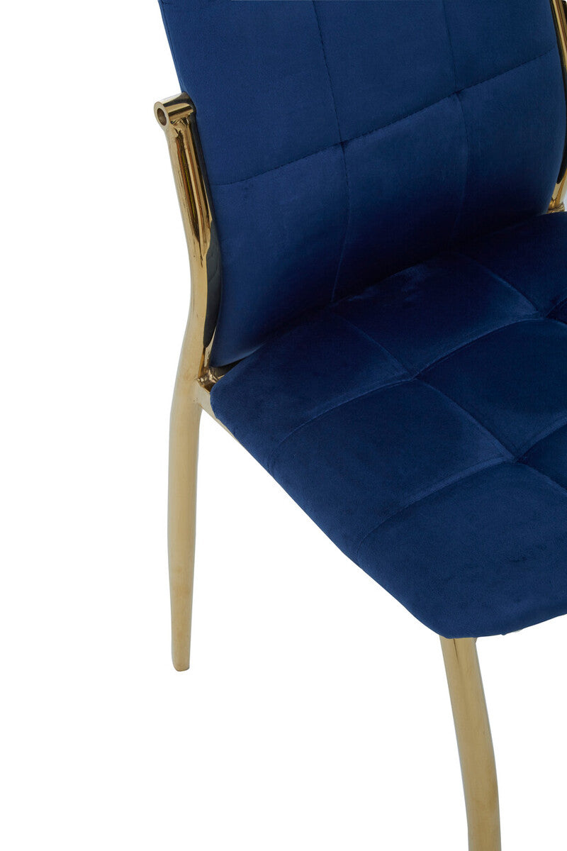 Tamzin Blue Velvet High Back Dining Chair