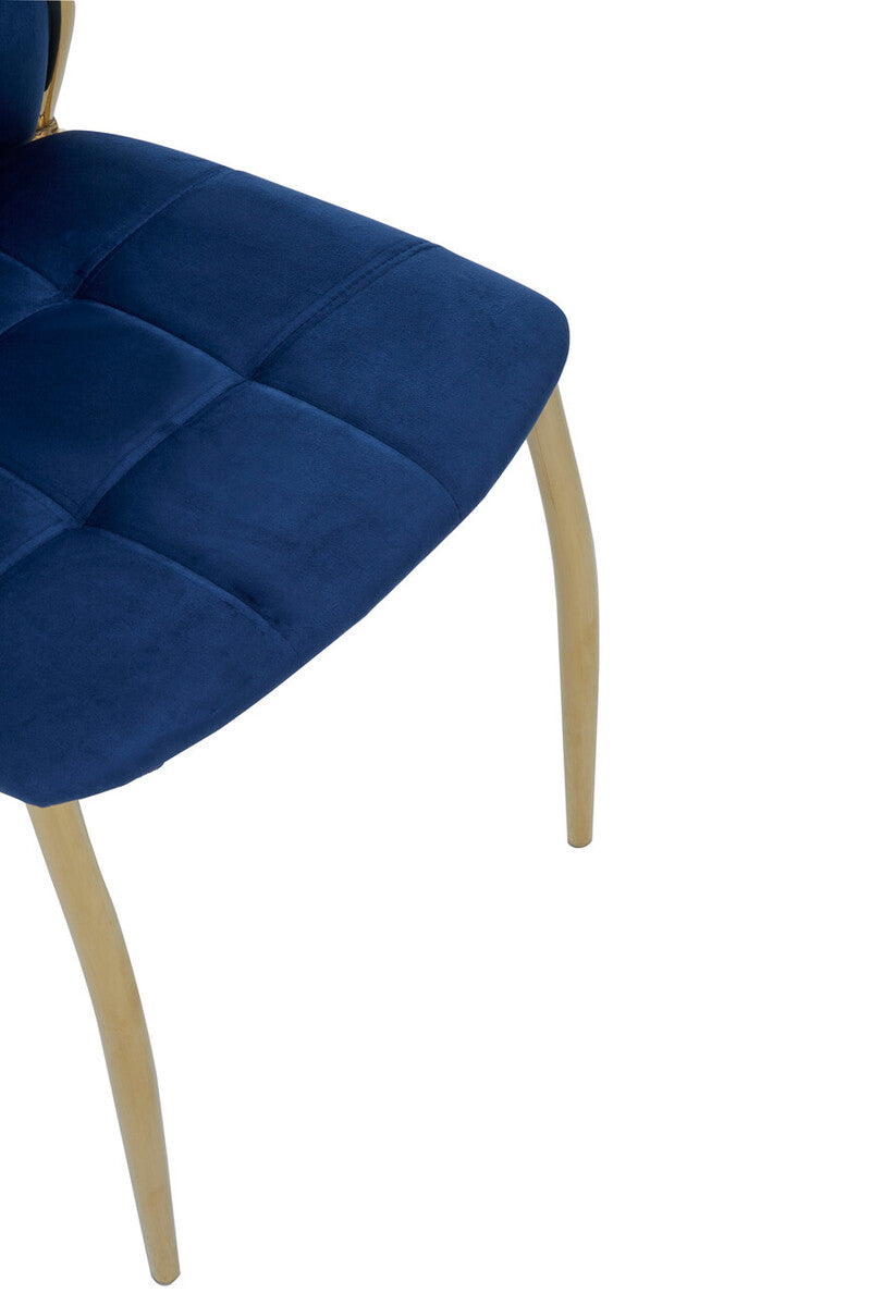 Tamzin Blue Velvet High Back Dining Chair
