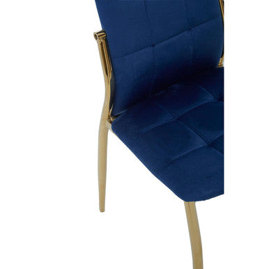 Tamzin Blue Velvet High Back Dining Chair