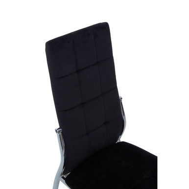 Tamzin Black Velvet High Back Dining Chair