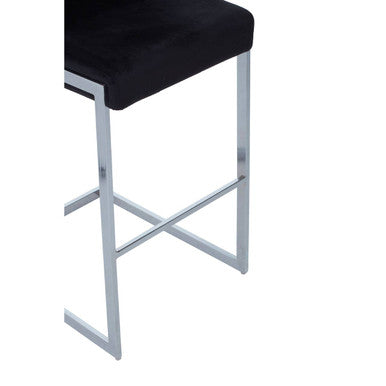 Tamzin Black Velvet Bar Chair With Low Back