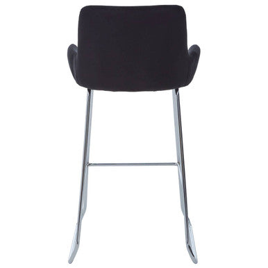 Tamzin Black Velvet Bar Chair With Low Arms