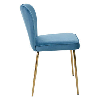 Tamzin Blue Velvet Curved Back Dining Chair