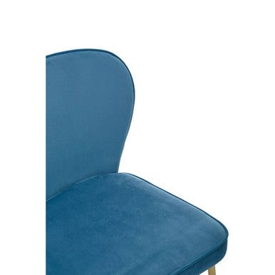 Tamzin Blue Velvet Curved Back Dining Chair