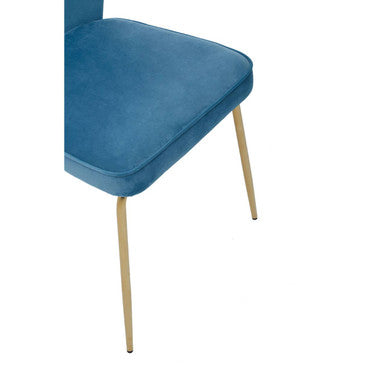 Tamzin Blue Velvet Curved Back Dining Chair