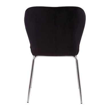 Tamzin Curved Black Chrome Finish Dining Chair