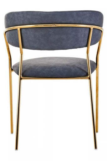 Dark Grey Faux Leather Dining Chair | Tamzin