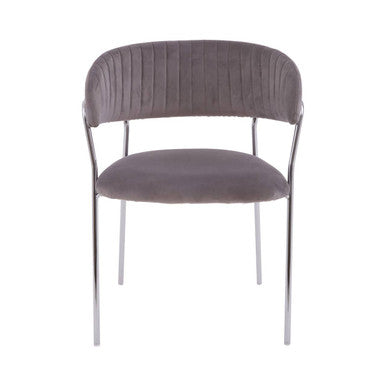 Gray chair with metal legs on a white background