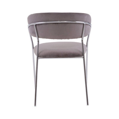 Tamzin Mink Channel Chrome Finish Dining Chair