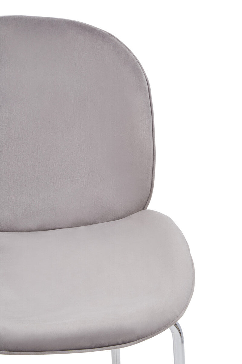 Tamzin Mink Velvet Chrome Finish Bar Chair