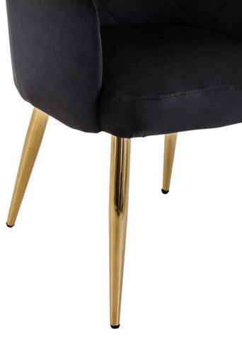 Tamzin Black Velvet Angular Dining Chair