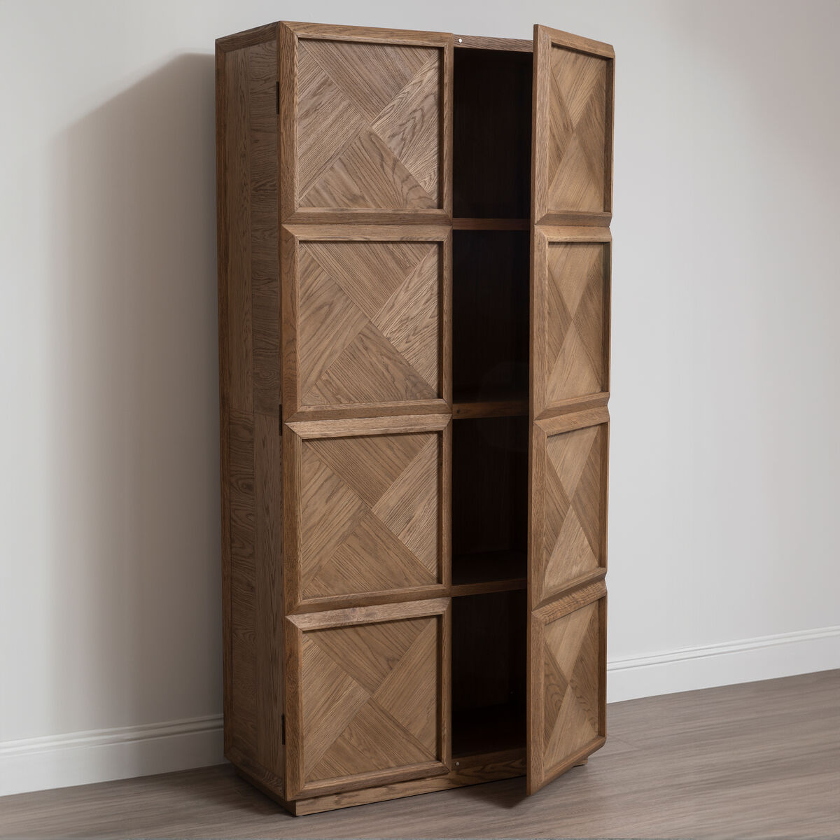 Salvar Natural Oak Wood Tall Cabinet - Image 1