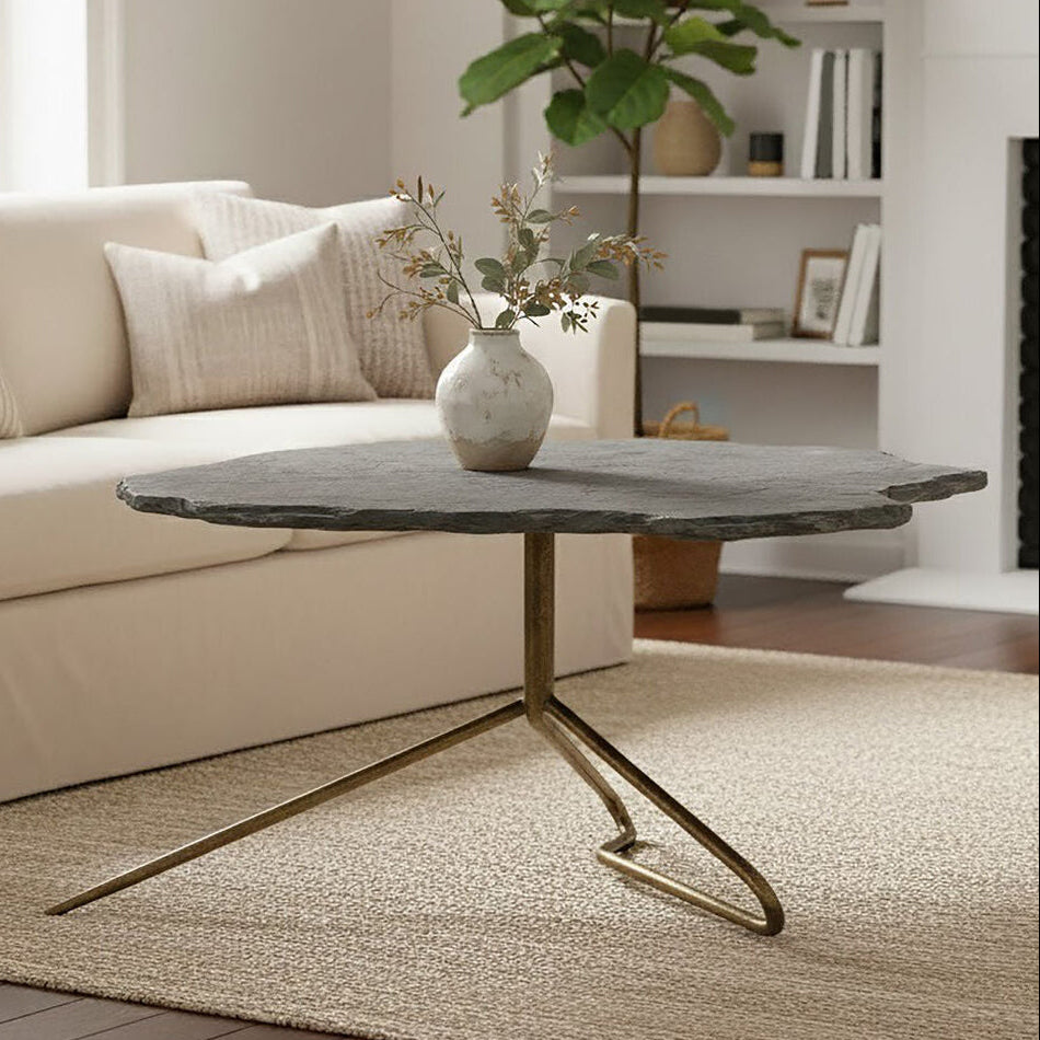 Rany Grey Stone Top Coffee Table - Image 1