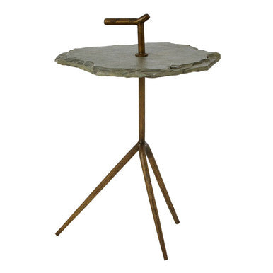 Rany Grey Stone Top Side Table