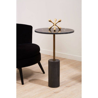 Rany Black Marble Top Side Table