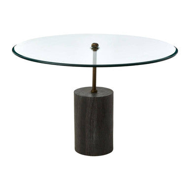 Rany Glass And Black Marble Side Table - Image 2
