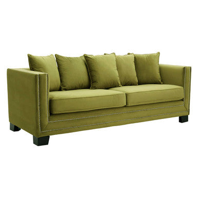 3 Seater Moss Velvet Sofa, Sofia - Image 3