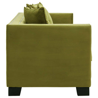 3 Seater Moss Velvet Sofa, Sofia