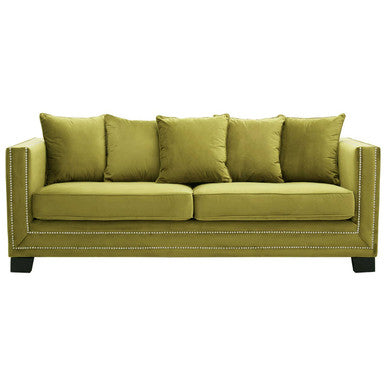 3 Seater Moss Velvet Sofa, Sofia - Image 2