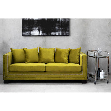 Sofia 3 Seat Moss Velvet Sofa