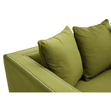 3 Seater Moss Velvet Sofa, Sofia