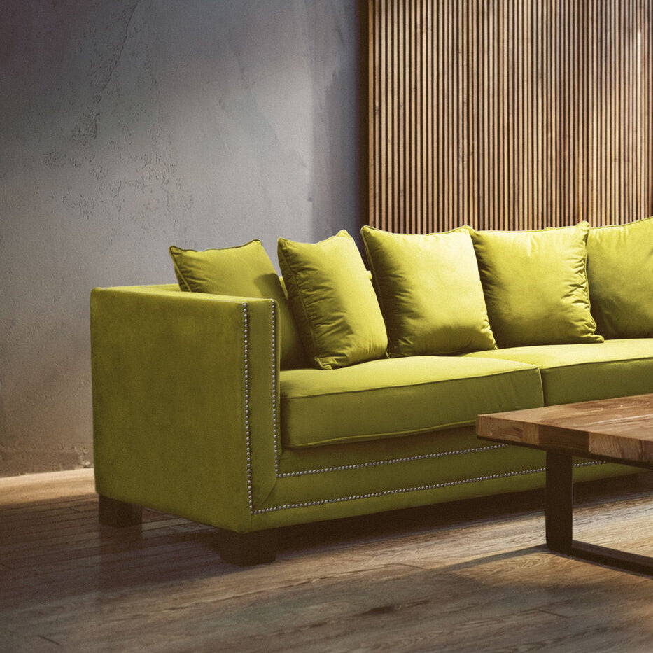 3 Seater Moss Velvet Sofa, Sofia