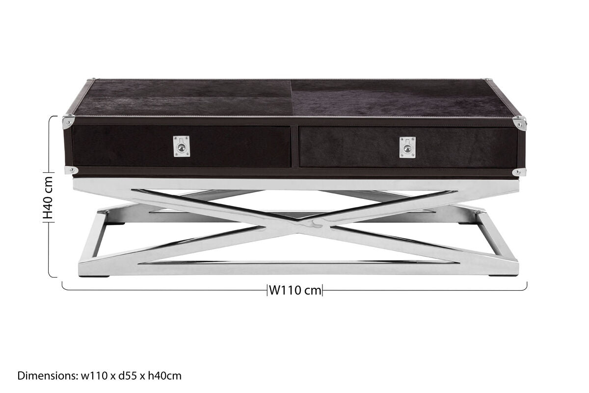 Kensington Townhouse Hair On Hide Coffee Table - Image 4