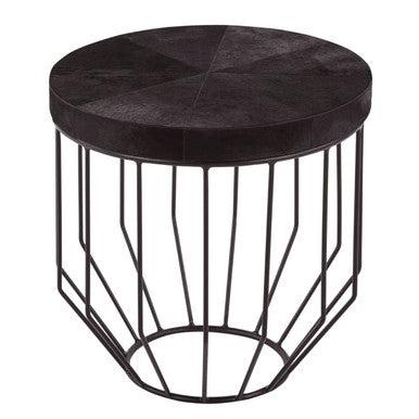 Kensington Townhouse Hair On Hide Top Round Side Table - Image 3