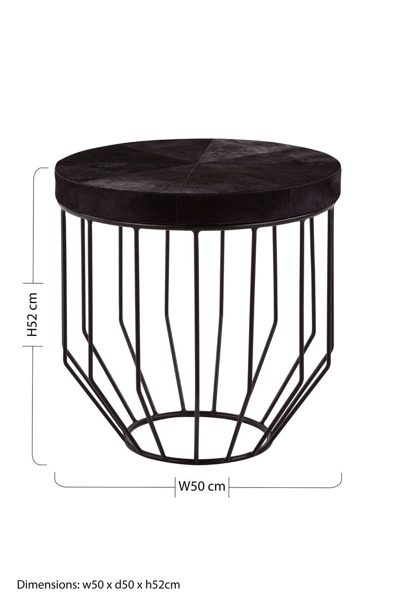 Kensington Townhouse Hair On Hide Top Round Side Table - Image 7