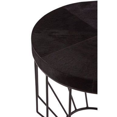 Kensington Townhouse Hair On Hide Top Round Side Table - Image 4