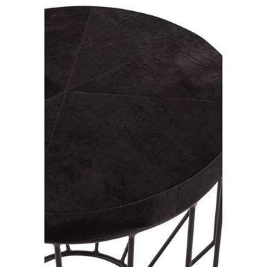 Kensington Townhouse Hair On Hide Top Round Side Table - Image 6